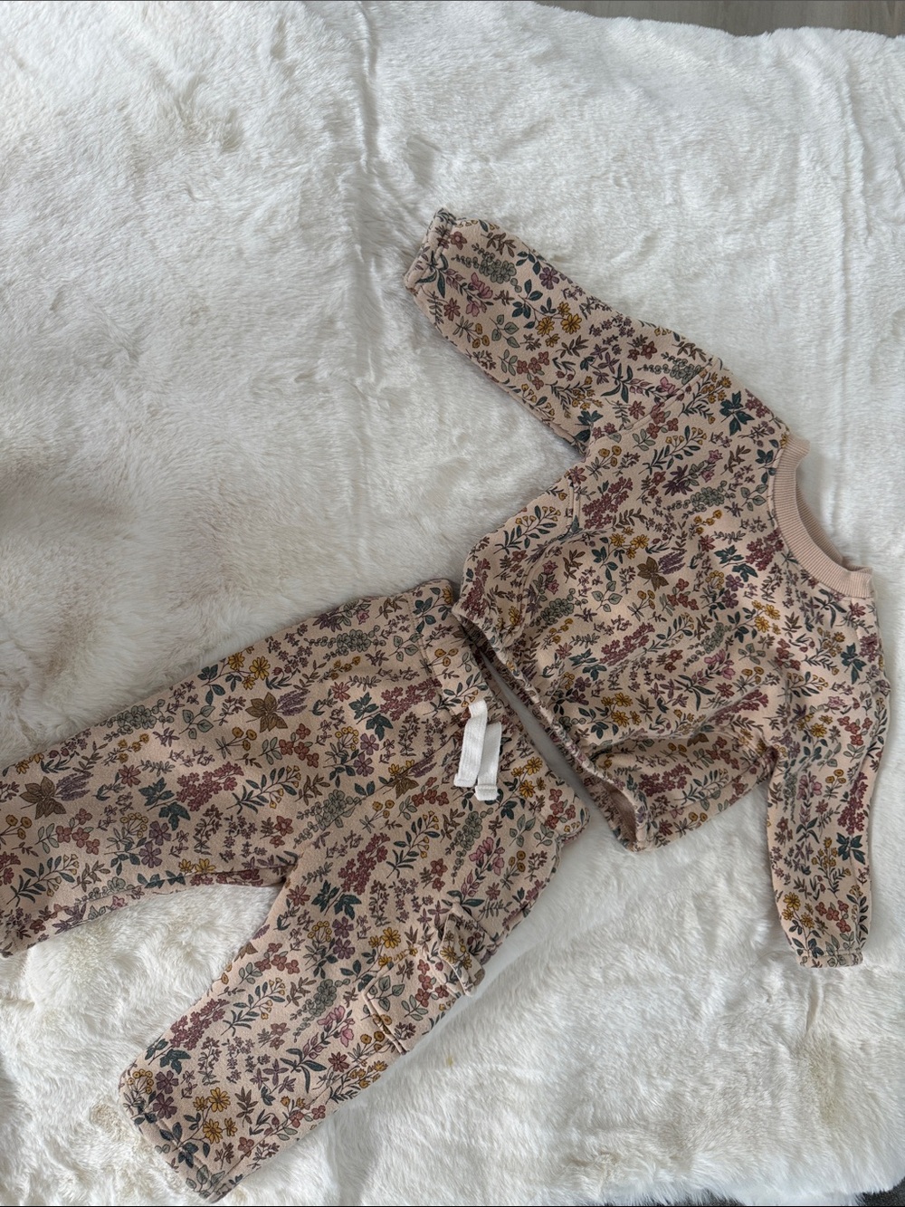 Carter's Beige Floral Kids Matching Set